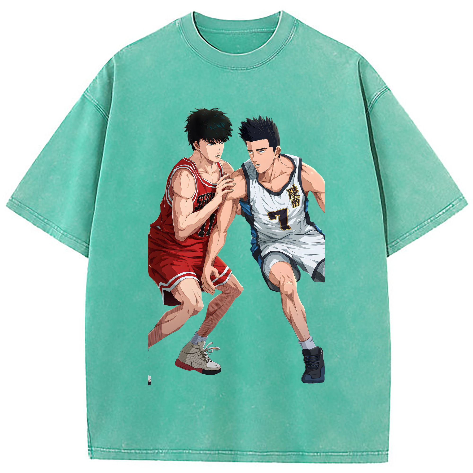（画像用） SLAM DUNK／スラムダンク 綿100% ヴィンテージ風 半袖Tシャツ（フロントプリント）